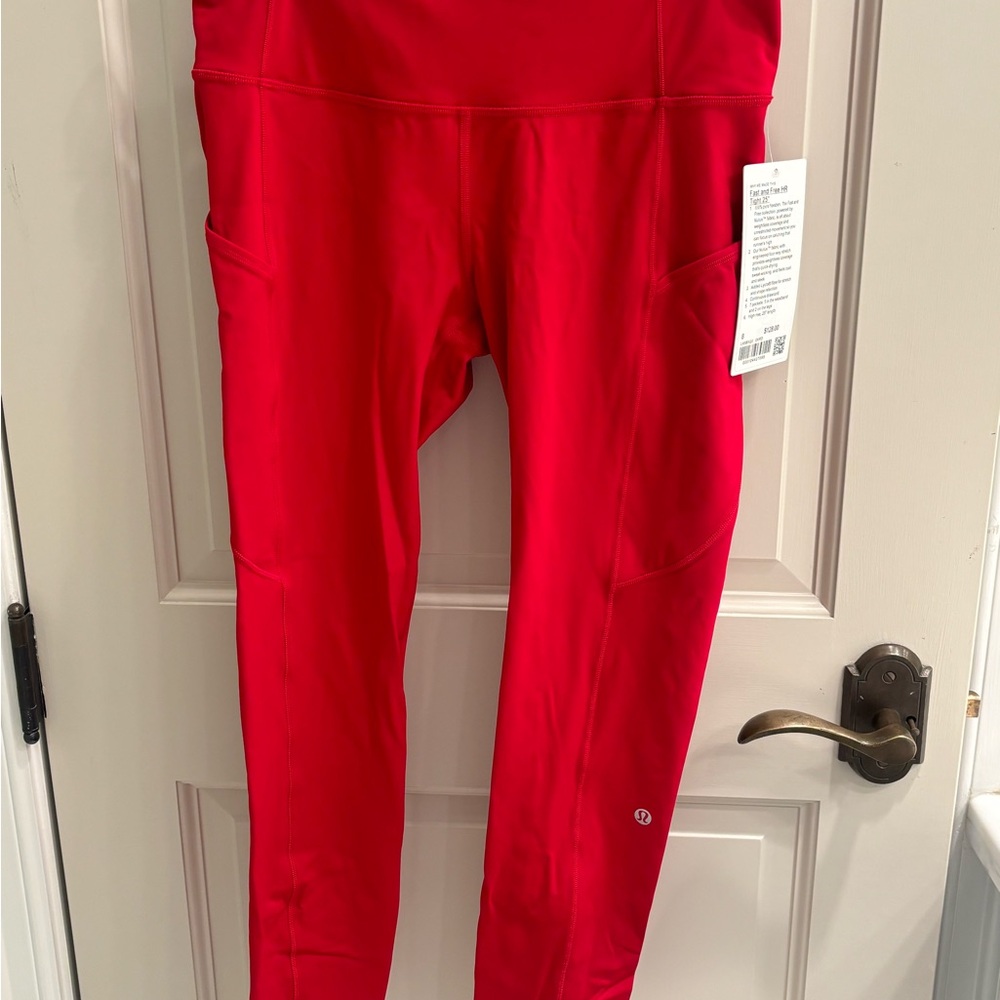 Red High-Waisted Leggings